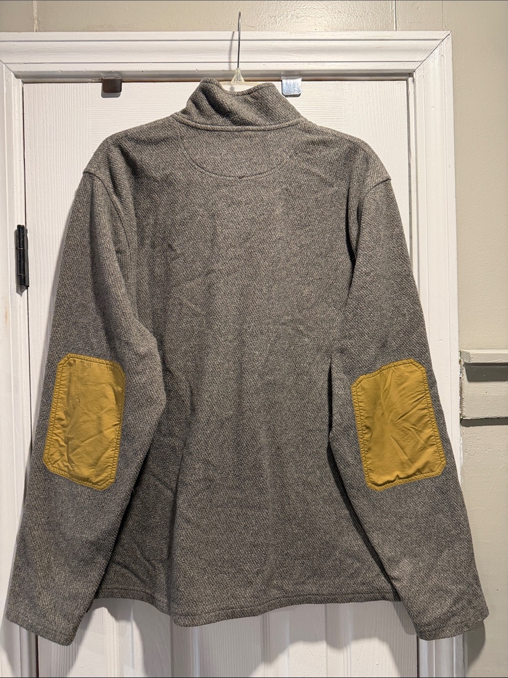 L.L. Bean Gray Herringbone Pullover with Mustard Accents - Picture 3 of 3